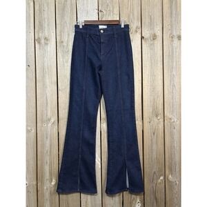 AG x EmRata Jeans Womens Size 27x32 Dark  Blue Denim ANISTEN Stretch Kick Flare